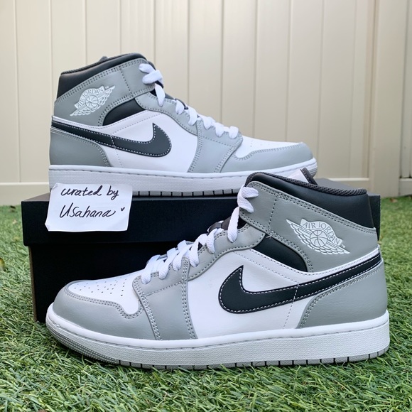 Men's Nike Air Jordan Mid retro white grey shoes (new release)
